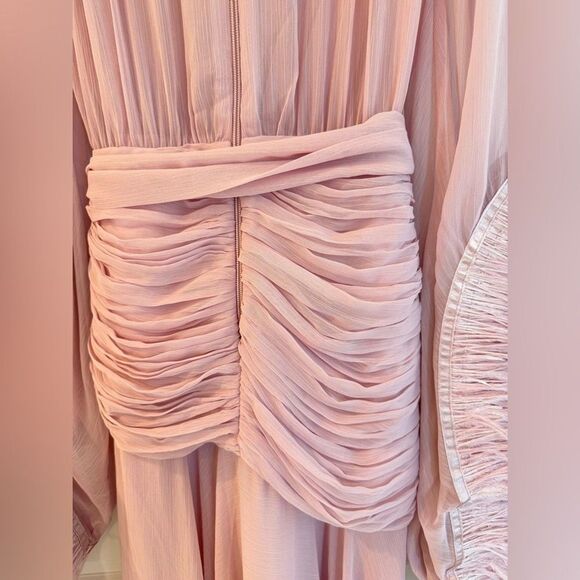 NWOT BRONX AND BANCO Geisha Pink Maxi Dress Feathered Gown | Retail $1100 - Picture 16 of 16